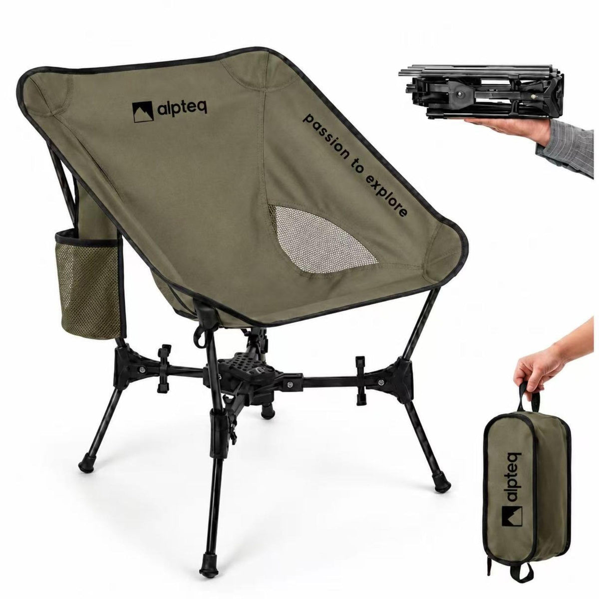 X-Falter Campingstuhl faltbar | Ultraleicht 1,5 kg, belastbar bis 150 kg