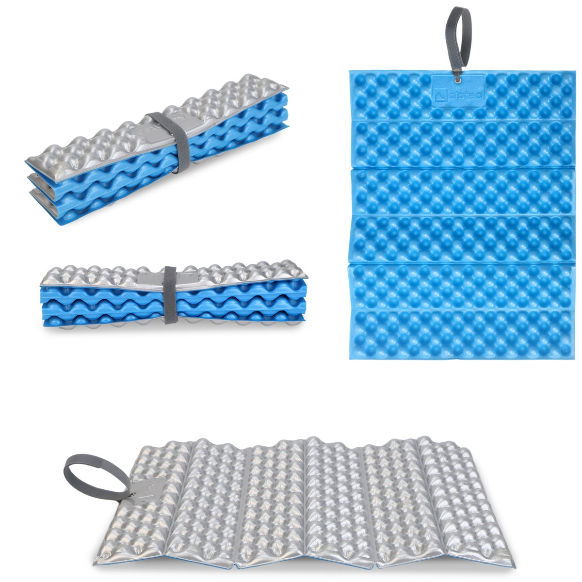 RastPlatz faltbares Sitzkissen Alu beschichtet | Lightblue | 2er Set