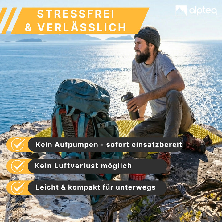 SchlafPlatz faltbare Isomatte Gelb 2.4 | IXPE Thermomatte & Schlafmatte fürs Camping & Wandern