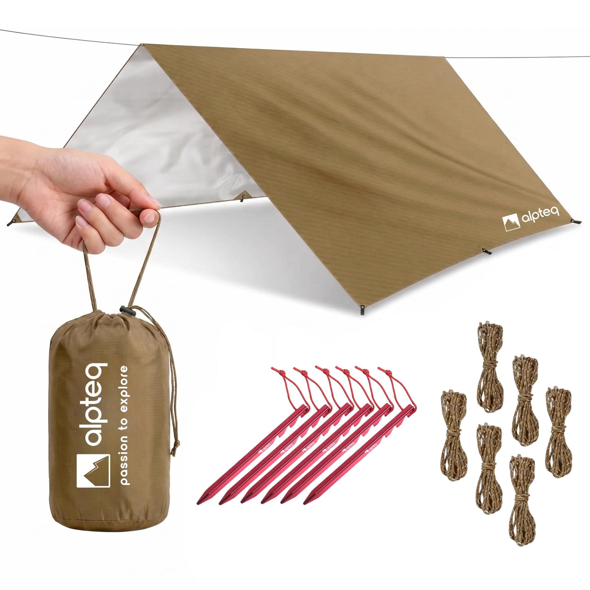 BergSegel 3 x 4 m Tarp | Wasserdicht, Ultraleicht & UV-Schutz