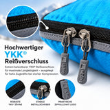 Alpteq® Profi-Packtaschen mit Kompression Blau – 3-teiliges ultraleichtes Koffer-Organizer-Set, Packing Cubes aus wasserdichtem Stoff, Packwürfel für Reisen & Rucksack