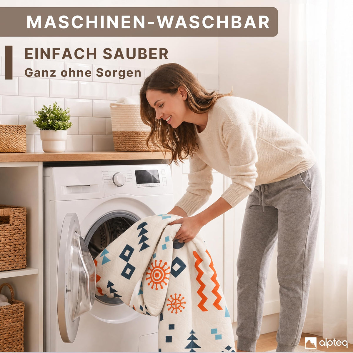 Picknickdecke Comfort 200 x 200 cm | 5-Lagen, Wasserdicht & Gepolstert