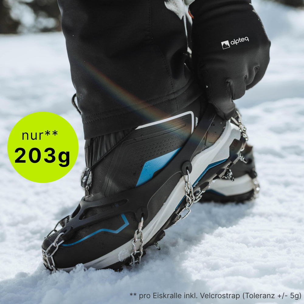 EisKralle Grödel mit 19 Edelstahl-Spikes | Schuhspikes für Eis & Schnee, Anti-Rutsch