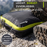 Alpteq® Profi-Packtaschen mit Kompression Schwarz – 3-teiliges ultraleichtes Koffer-Organizer-Set, Packing Cubes aus wasserdichtem Stoff, Packwürfel für Reisen & Rucksack