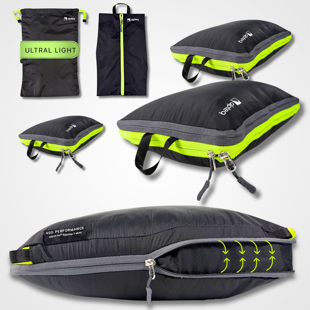 Profi-Packtaschen mit Kompression | 5-teiliges ultraleichtes Koffer-Organizer-Set