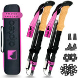 Dufourspitze - faltbare Wanderstöcke aus Carbon | Pink 100-120 cm