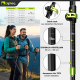 Dachstein - faltbare Wanderstöcke aus Aluminium | Lime 115-135 cm