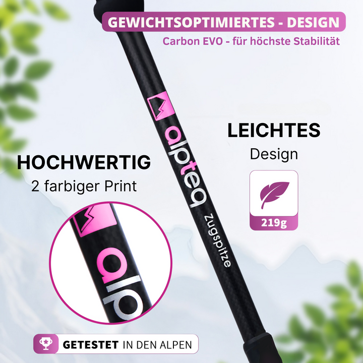 Teleskop Trekkingstöcke Carbon - Hot Pink | Modell: Zugspitze