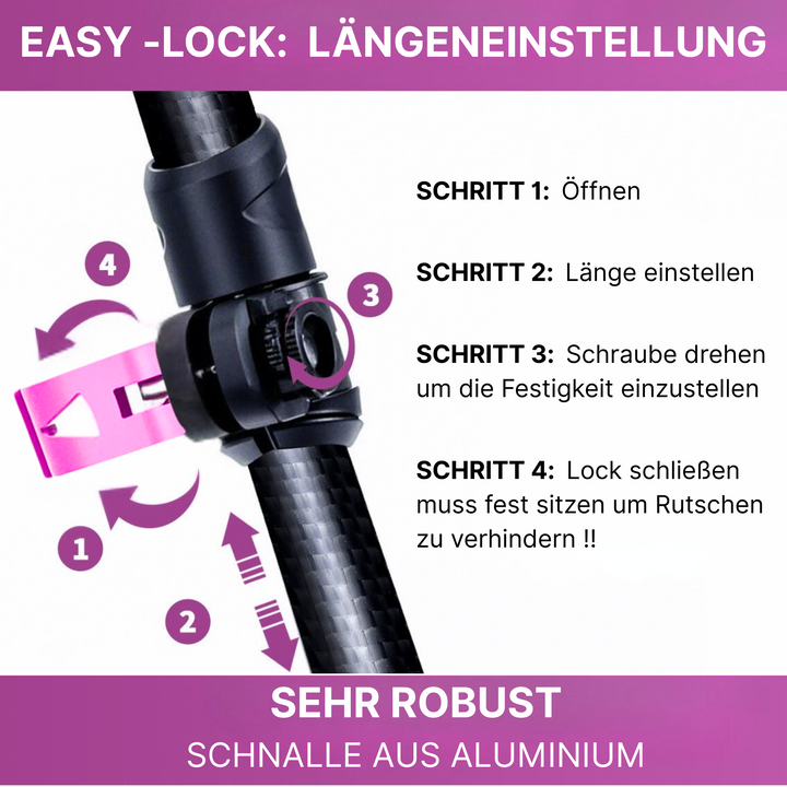 Teleskop Trekkingstöcke Carbon - Hot Pink | Modell: Zugspitze