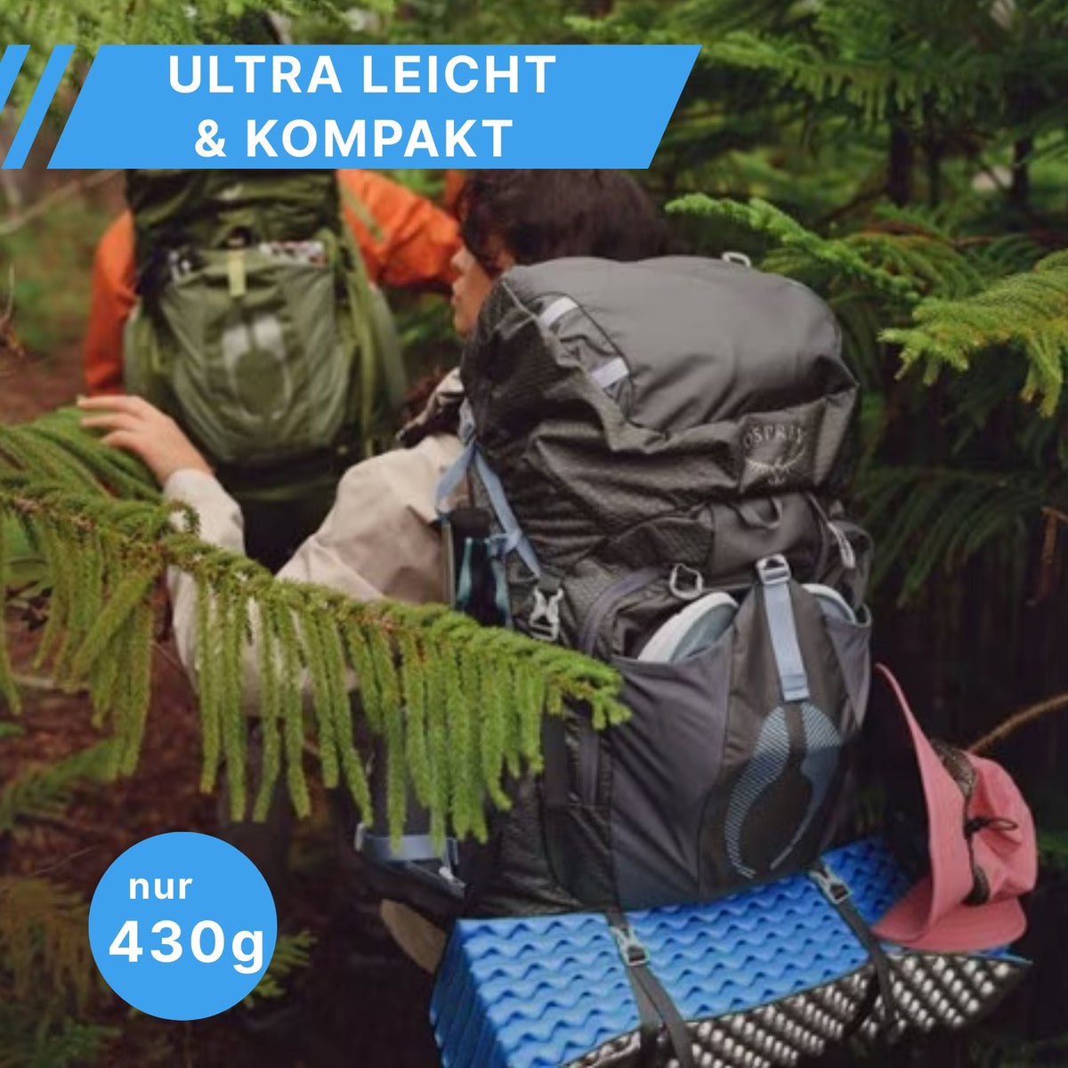 SchlafPlatz faltbare Isomatte Blau 2.2 | IXPE Thermomatte & Schlafmatte fürs Camping & Wandern