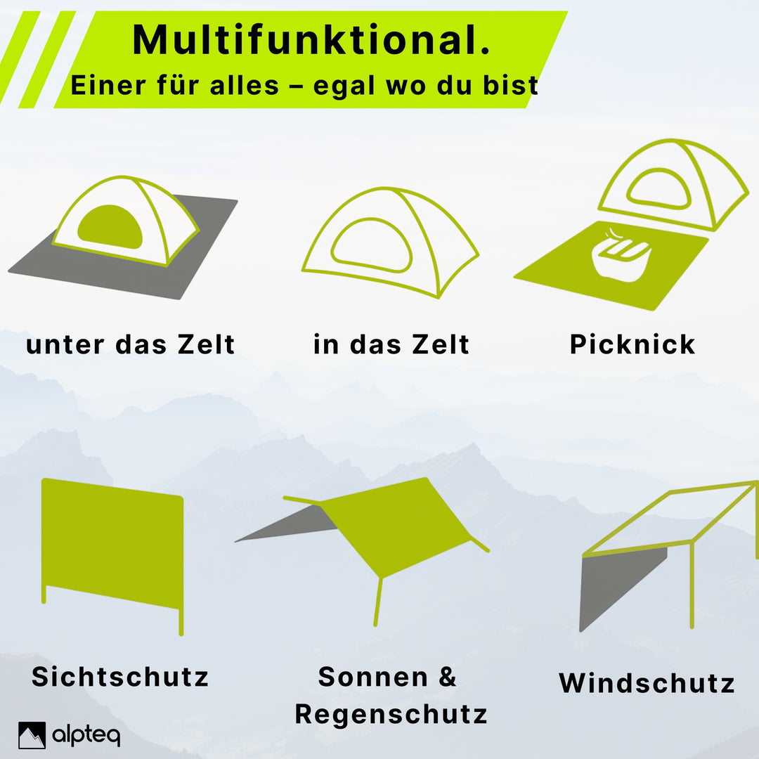 zelt 150x200 Picnic blanket 150 x 200 cm – Waterproof, Ultralight & Compact – Alpteq